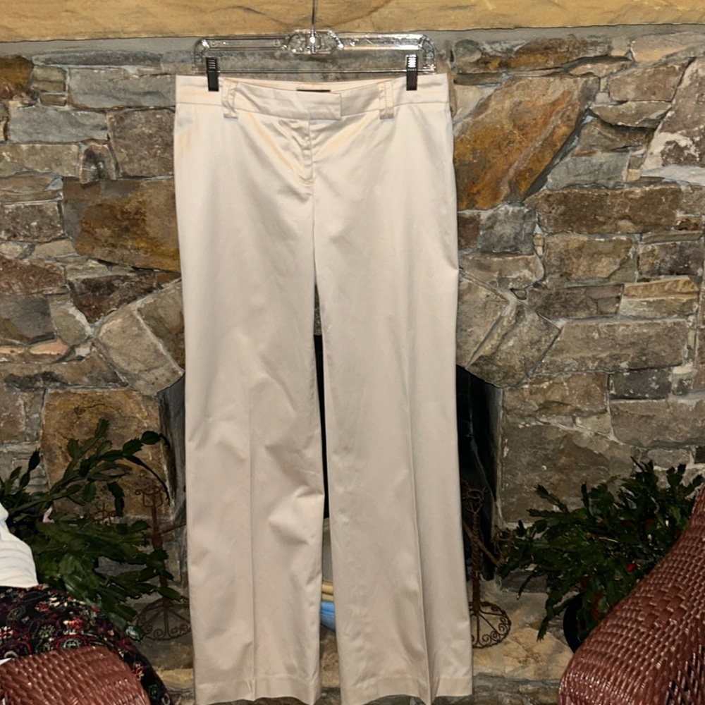 Bebe Size 8 Cream Colored Wide Leg Trousers Cotton & Spandex; Superior Quality - Picture 3 of 10
